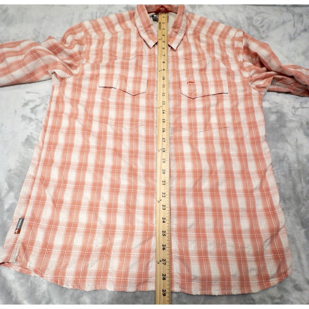 Simms Orange Plaid Performance Button-Up Jacket - Picture 5 of 7
